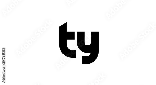 Modern minimalist black TY letter logo on white background