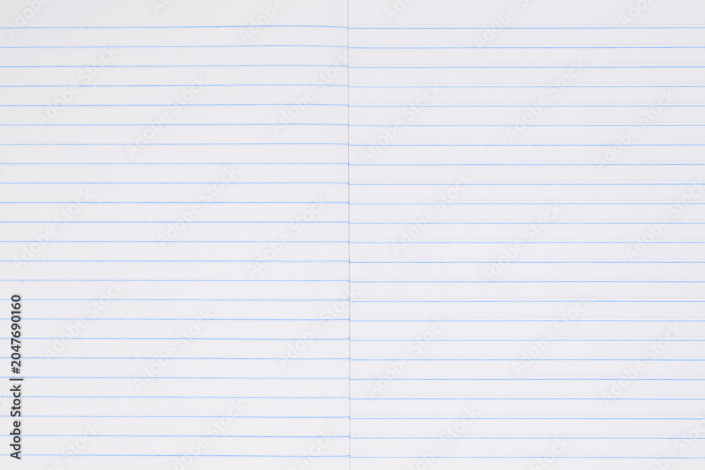 Fototapeta premium spread of blank notebook with blue lines