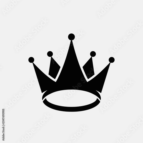 Fotografie Black crown symbol icon for royalty and nobility concepts