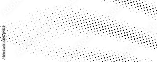 Tableau sur toile Dotted wave line background. Black halftone undulate pattern.