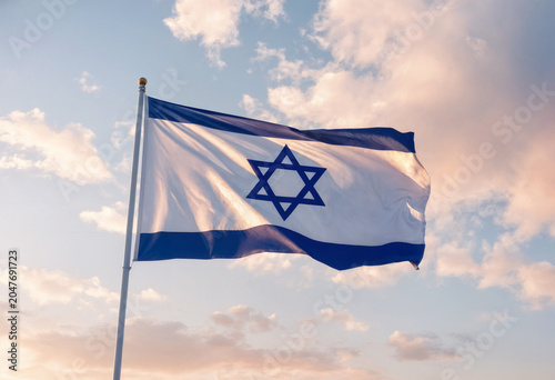flag of israel render 3d