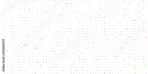 Numerous Small Colorful Triangles Arranged in a Grid Pattern on a White Background geometric