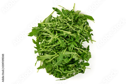 Obraz na płótnie Fresh Arugula Leaves Pile Isolated on White Background