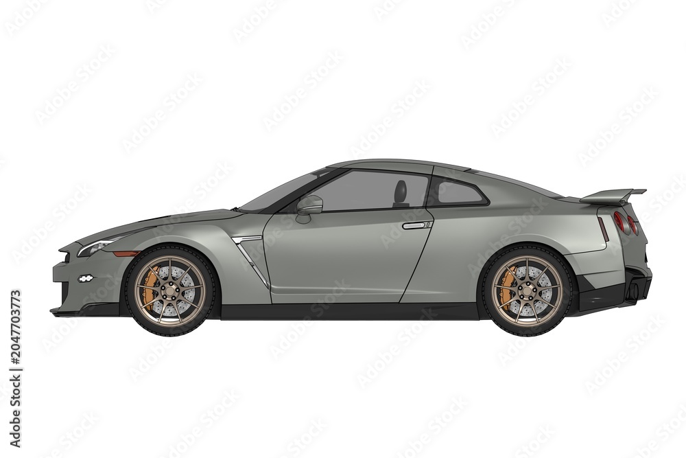 Fototapeta premium car isolated on white background, 3d illustration, cg render 