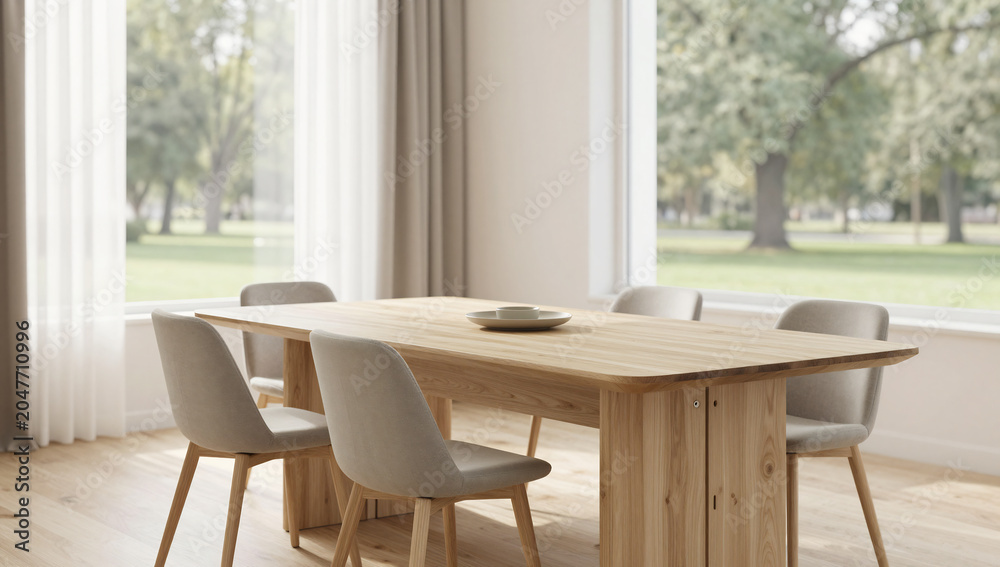 Fototapeta premium Scandinavian Inspired Minimalist Workspace for Meetings