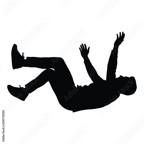 Silhouette of a person falling vactor file