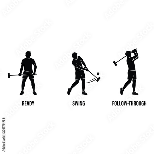 Croquet player swing sequence vactor file