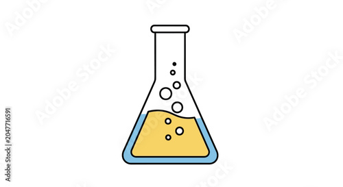Canvas Print Laboratory Erlenmeyer Flask with Bubbles.