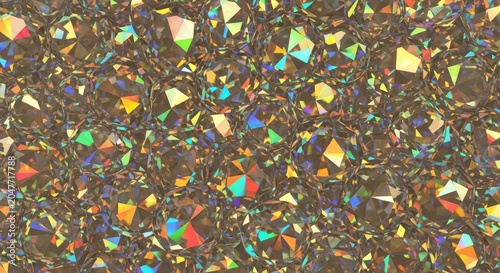 A vibrant, colorful, and detailed close-up of a diamond, showcasing its intricate facets and sparkling surface.