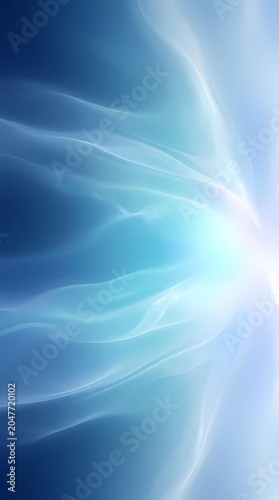 Abstract blue light waves, ethereal glow, soft wisps, atmospheric background