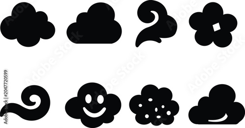 Schilderij op canvas Playful Cloud Icons