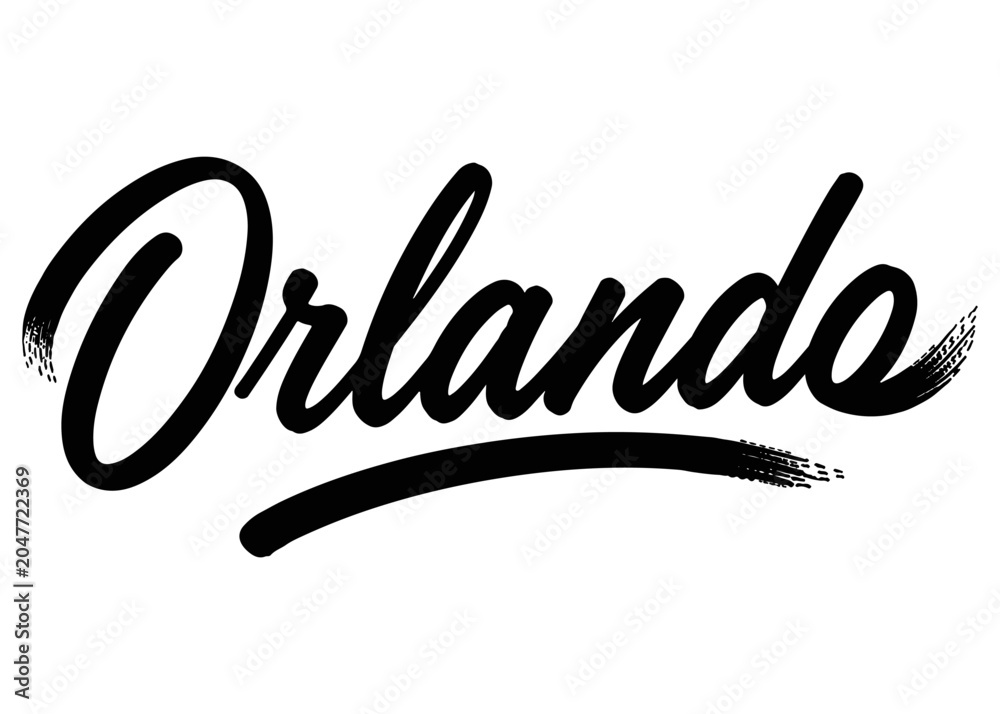 Fototapeta premium Orlando city name. Vector city name brush on a white background