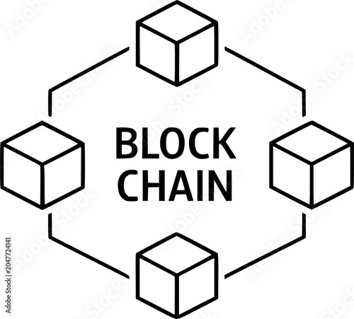 Blockchain Cube Network Technology Line Icon Vector