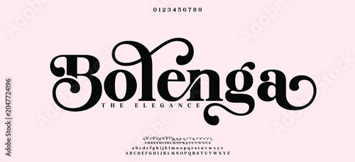 Bolenga Minimal luxury font alphabet logo. Typography beauty fashion elegant minimalist serif italic fonts decorative wedding vintage retro logos. vector illustration