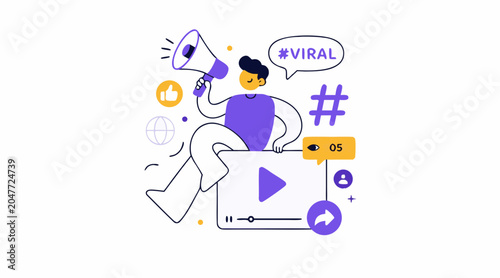 Viral Social Media Content Creation with Hashtags and Engagement Metrics
