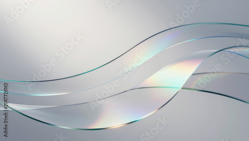 Translucent Prismatic Glass Ribbons Abstract Wallpaper
