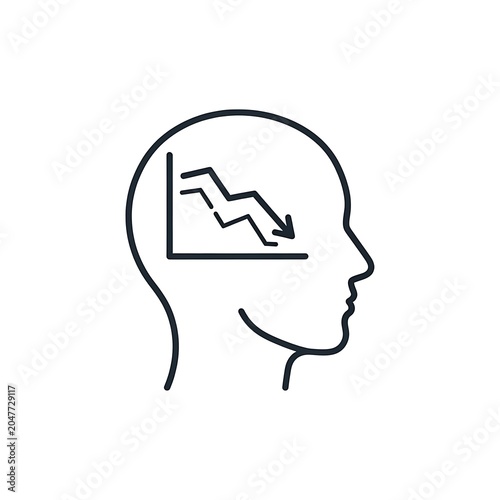 Minimalist black and white profile silhouette illustration.