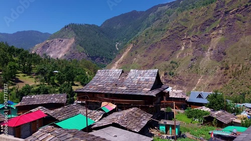 mountain village in the Frames of the Himalayas
