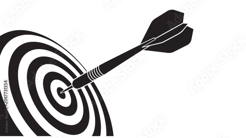 Tableau sur toile Dart hitting the center of a target board illustration