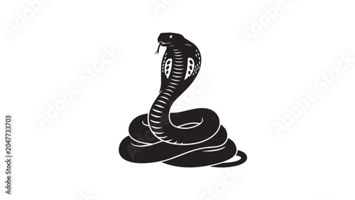 Fotografie Black cobra snake icon illustration