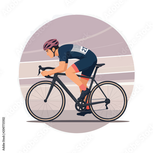 Cycling Race Track Vector Illustration