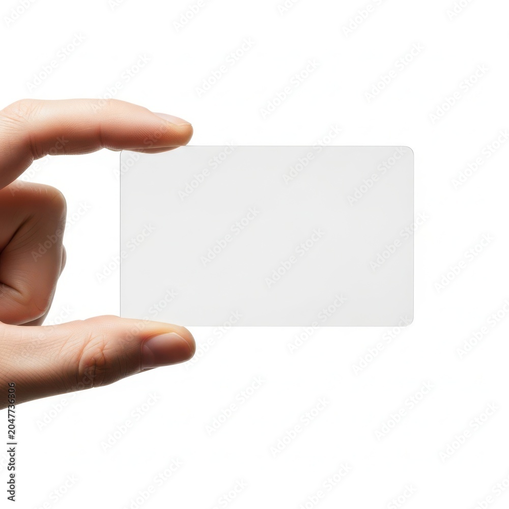 Obraz premium Hand holding a blank white card