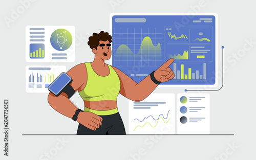 AI Fitness Analytics Dashboard with Wearable Data and Performance Metrics Analysis
