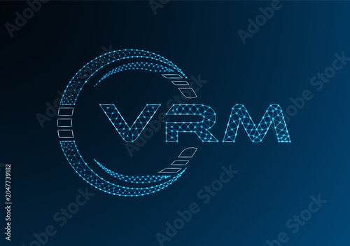 Photos VRM low poly letter logo vector design