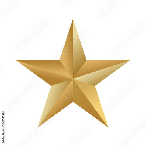 Premium 3D Golden Star Icon for Rating Award and Luxury Success Vector