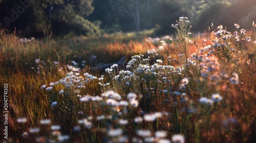 Wildflowers in a sunny field