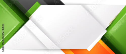 Green White Orange Geometric Banner