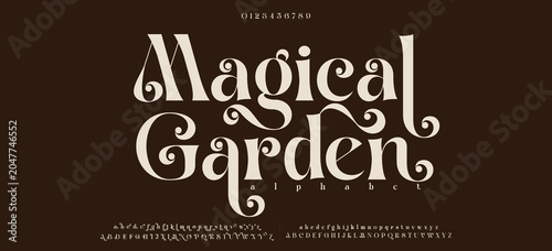 Bild auf Leinwand Magical Garden Elegant alphabet letters font logo