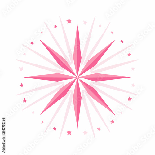 Pink Starburst with Small Stars