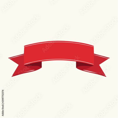 Red Ribbon Banner with White Outline