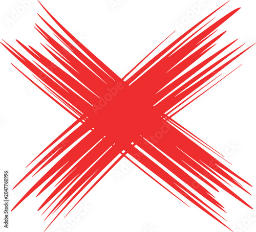 Photos Red cross mark illustration on transparent background graphic, symbol of negation or error