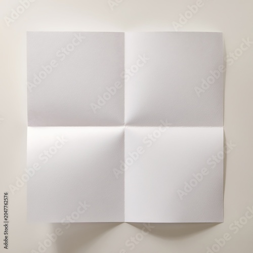 Folded Paper with Soft Shadows on Surface.