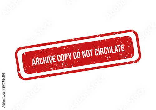 Foto Archive copy do not circulate red stamp on white