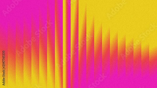 Obraz na plátně Abstract textured backdrop with vertical stripe grainy gradient shifting between hot magenta pink and bright golden yellow, retro noisy grain texture