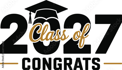 Obraz na płótnie Class of 2027 Congratulatory Graduation Artwork Featuring Educational Milestone