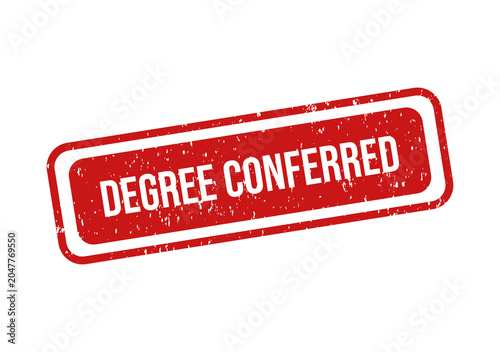 Quadro su tela Red degree conferred stamp with white text
