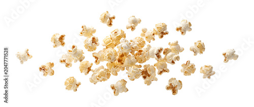 Fotografía Scattered popcorn kernels with detailed texture on transparent background