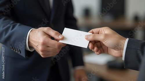 Business Card Exchange, Networking Moment, Professional Introduction, Corporate Handover, Deal Making Gesture.