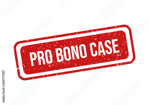 Foto Red pro bono case stamp with bold white text
