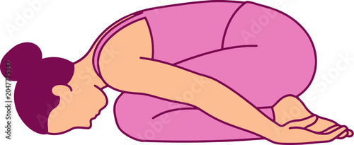 Photos Hand Drawn Yoga Child Pose Balasana