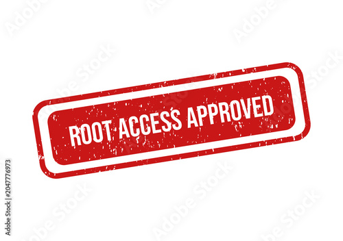 Photos Red rubber stamp with root access approved text