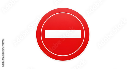Red and White No Entry Prohibition Sign Isolated on White Background Vector