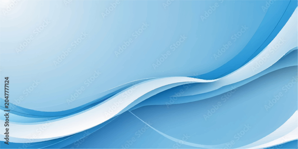 Naklejka premium A futuristic blue abstract background featuring flowing wave lines and light curves in a sleek vector design perfect for a modern business technology wallpaper or web backdrop