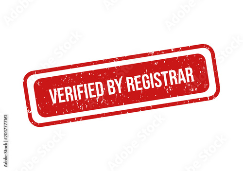 Quadro em tela Red rubber stamp with verified by registrar text