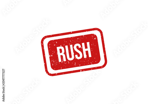 Tableau sur toile Red rush stamp or badge with bold white text