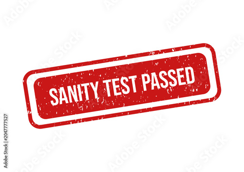 Billede på lærred Red sanity test passed stamp on white background